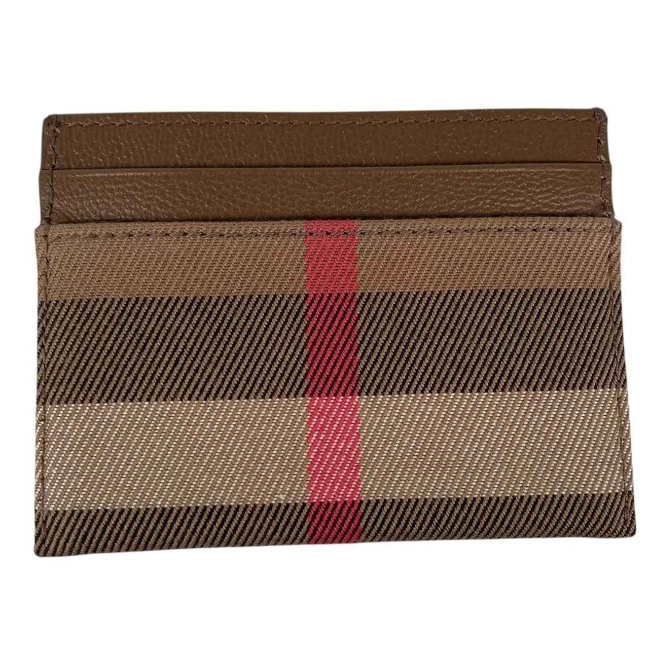Burberry Sandon Ebony Brown Nova Check Fabric/Leather Card Holder