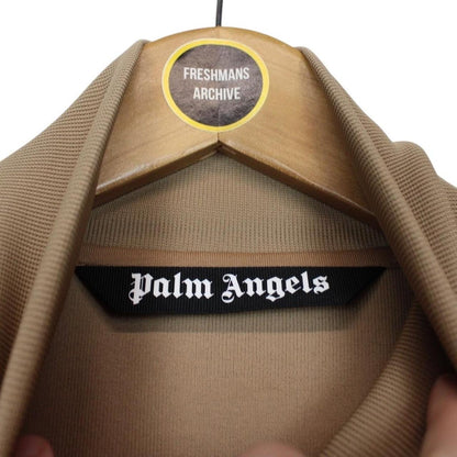 Palm Angels Tan Brown Full Zip Cotton Velour Track Jacket