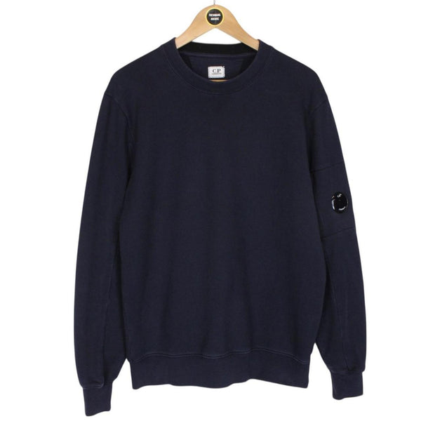 CP Company Navy Blue Goggle Lens Cotton Sweatshirt Jumper
