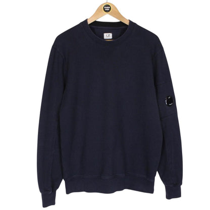 CP Company Navy Blue Goggle Lens Cotton Sweatshirt Jumper