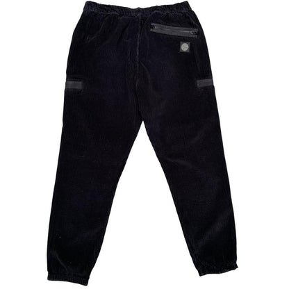 Stone Island AW 2020 Black RE Fit Cotton Corduroy Cargo Trousers
