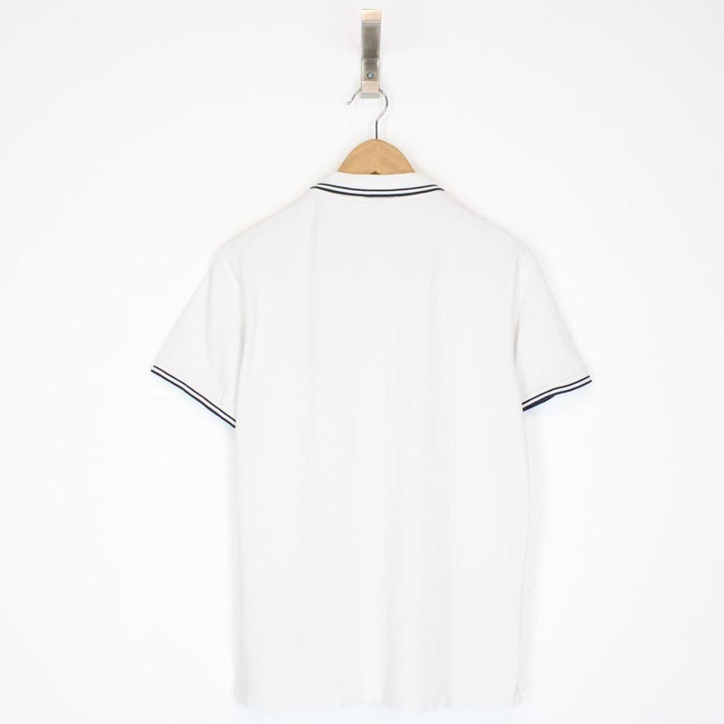 Stone Island White and Black Short Sleeve Compass Polo Shirt