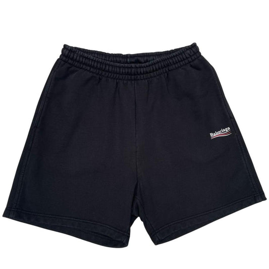 Balenciaga Black Political Campaign Cotton Jogger Shorts