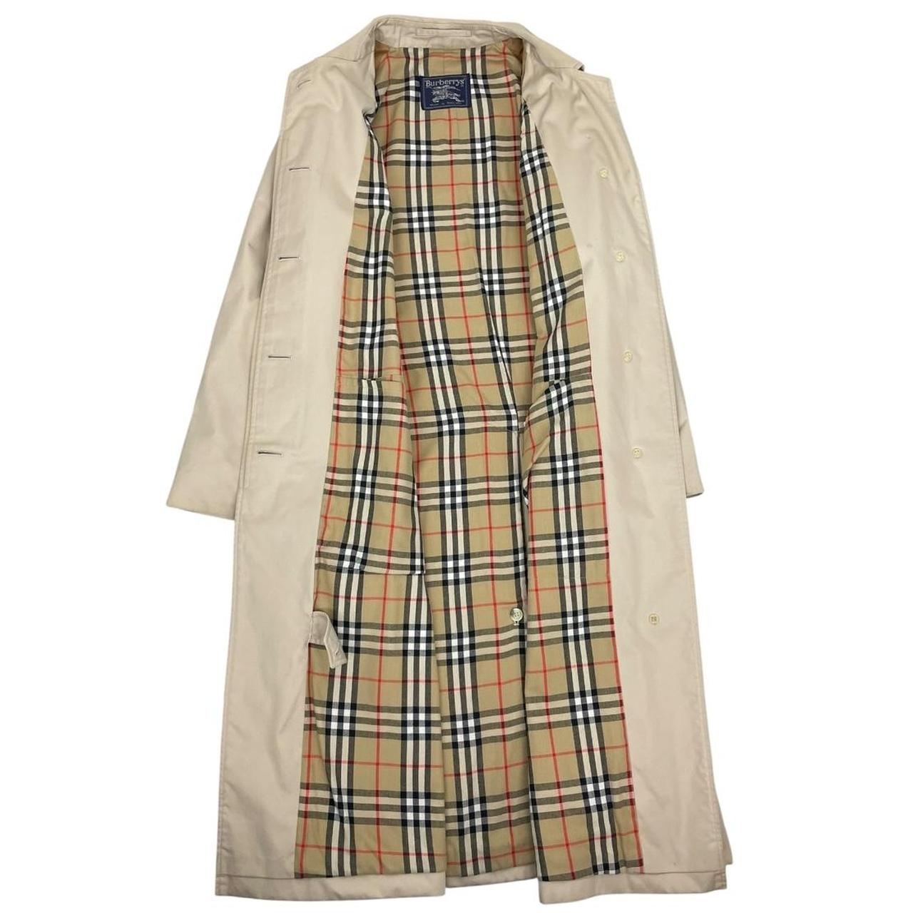 Vintage 90s Burberry Beige Single Breasted Belted Trench Coat