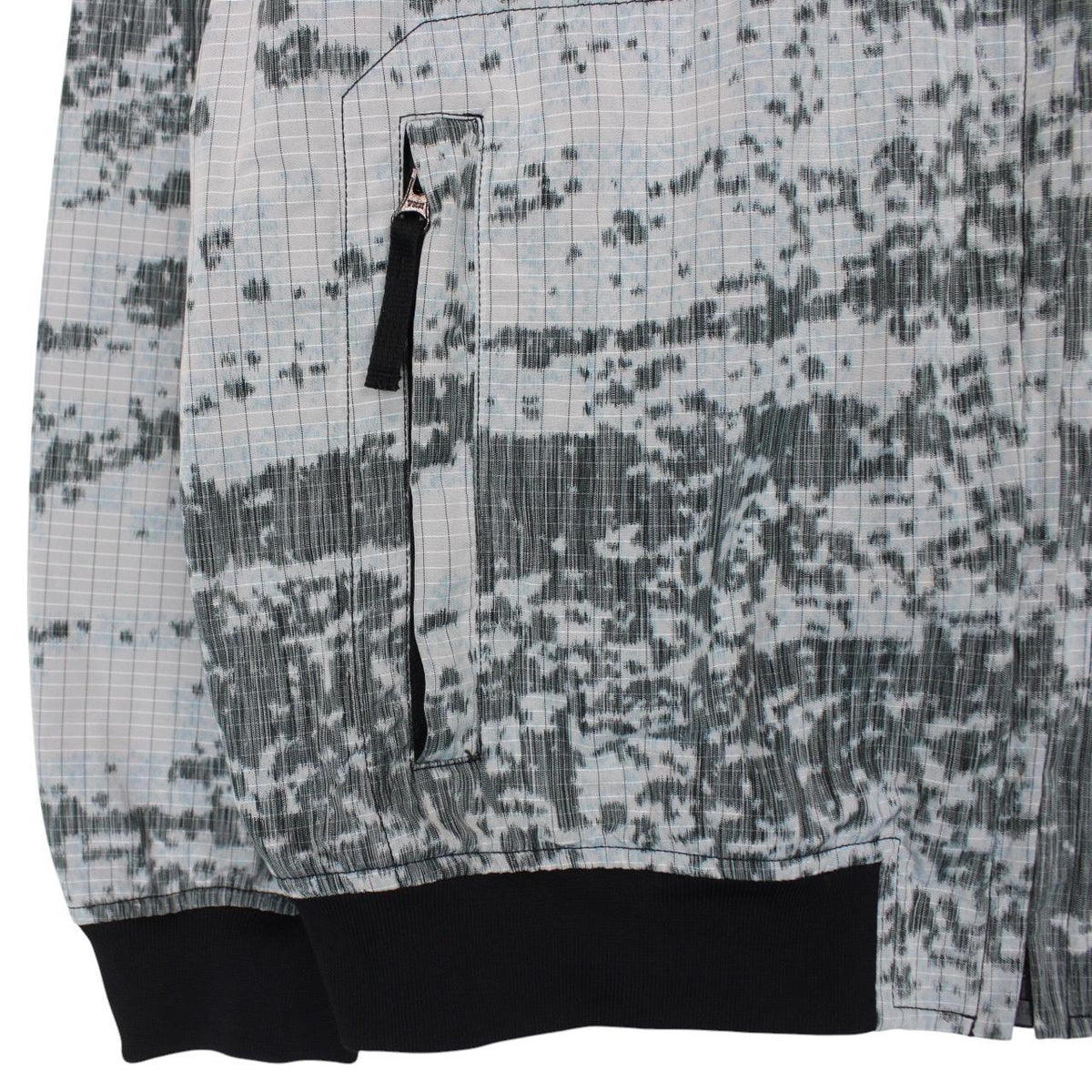 Stone Island bomber jacket grey marl with embroidered compass logo and unique pattern.