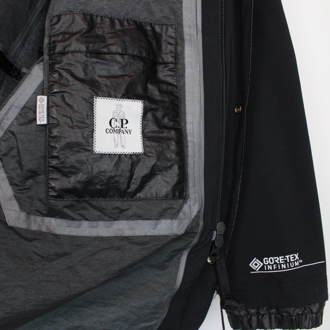 CP Company Black Gore-Tex Infinium G-Type Full Zip Lens Long Jacket