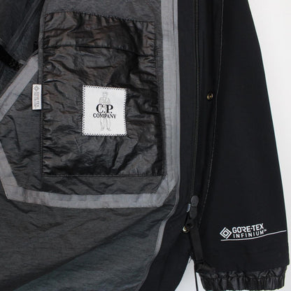 CP Company Black Gore-Tex Infinium G-Type Full Zip Lens Long Jacket