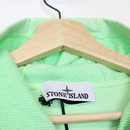 Stone Island Marina SS 2023 Light Green Plated Dyed Cotton Hoodie Jumper