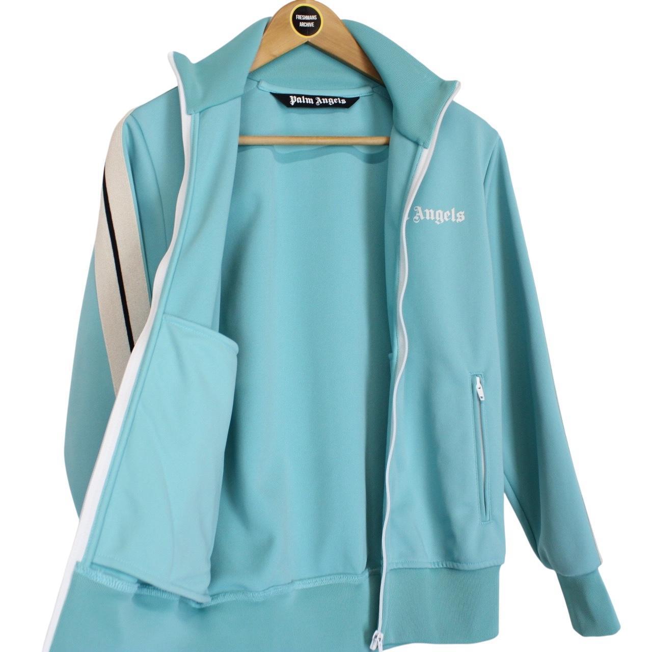 Palm Angels Turquoise Blue Full Zip Track Jacket