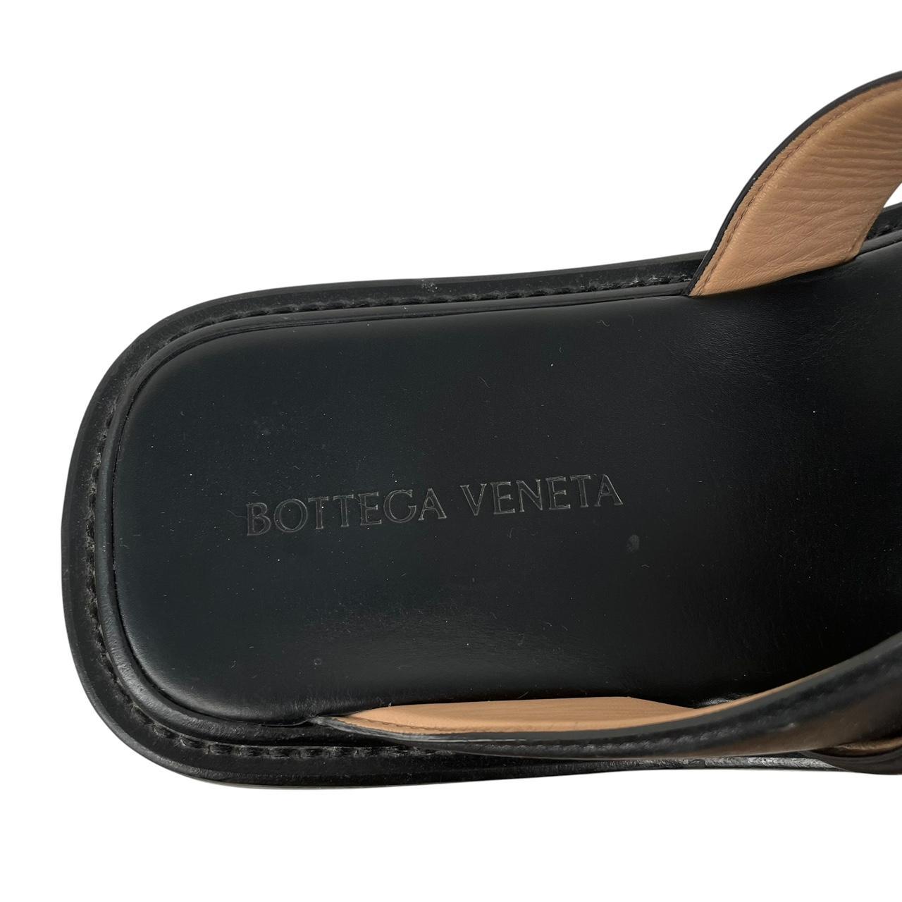 Bottega Veneta Black Calf Leather Band Sandals
