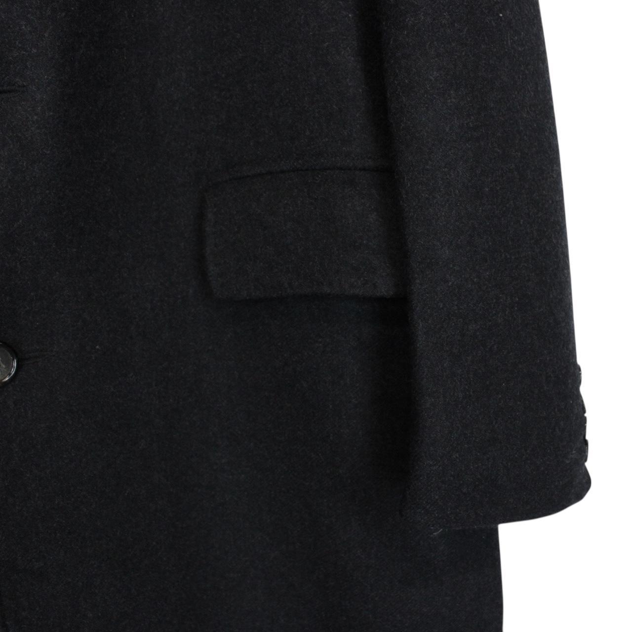 Vintage 90s Burberry Dark Grey Wool Overcoat
