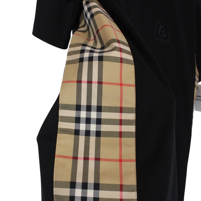Burberry beige and black short sleeve t-shirt with Nova Check pattern and logo.