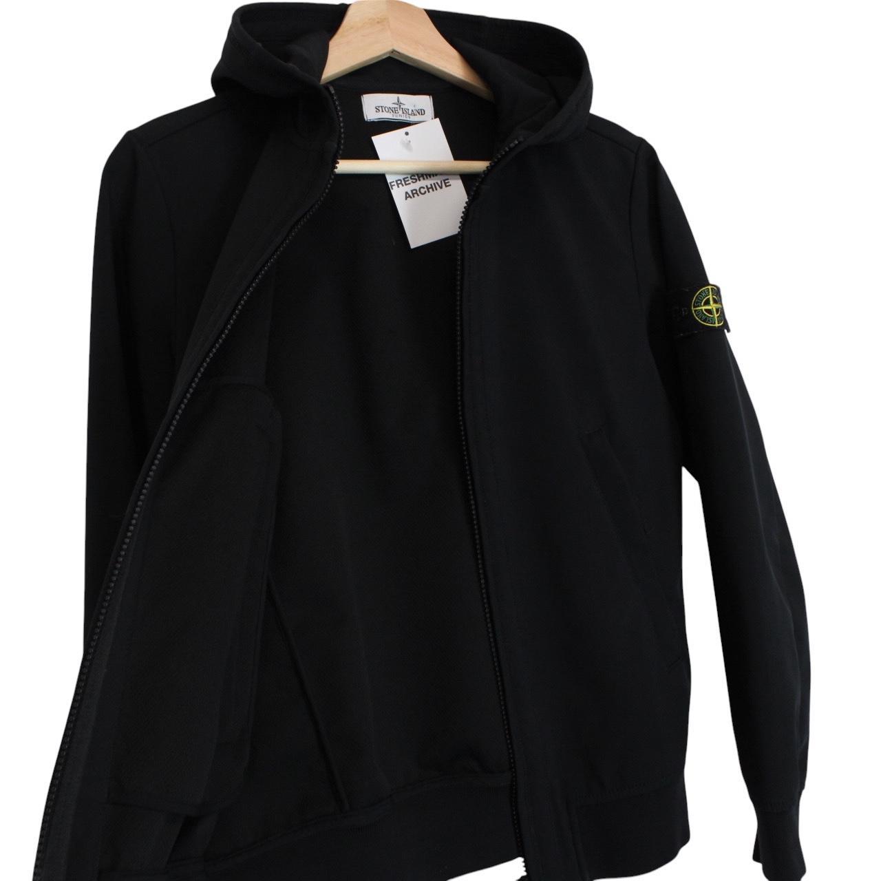 Stone Island Junior Black Full Zip Soft Shell Jacket