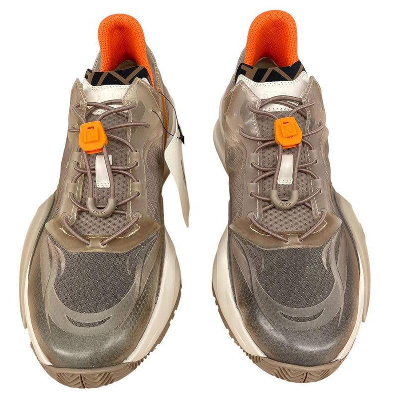 Fendi Flow Beige and Cream Rubber and Leather Trainers