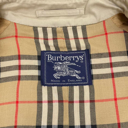 Vintage 90s Burberry Beige Double Breasted Belted Trench Coat