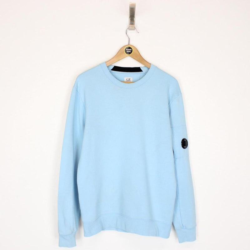 CP Company Light Blue Goggle Lens Cotton Sweatshirt Jumper