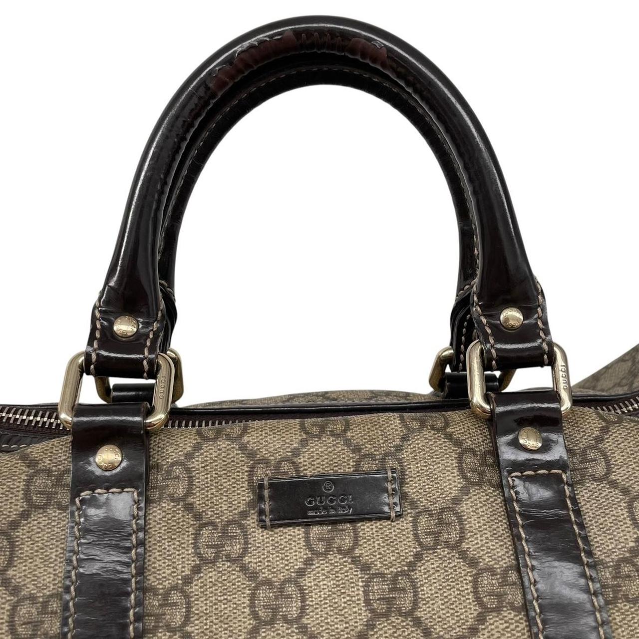 Gucci GG Supreme Monogram Top Handle Canvas/Leather Boston Bag