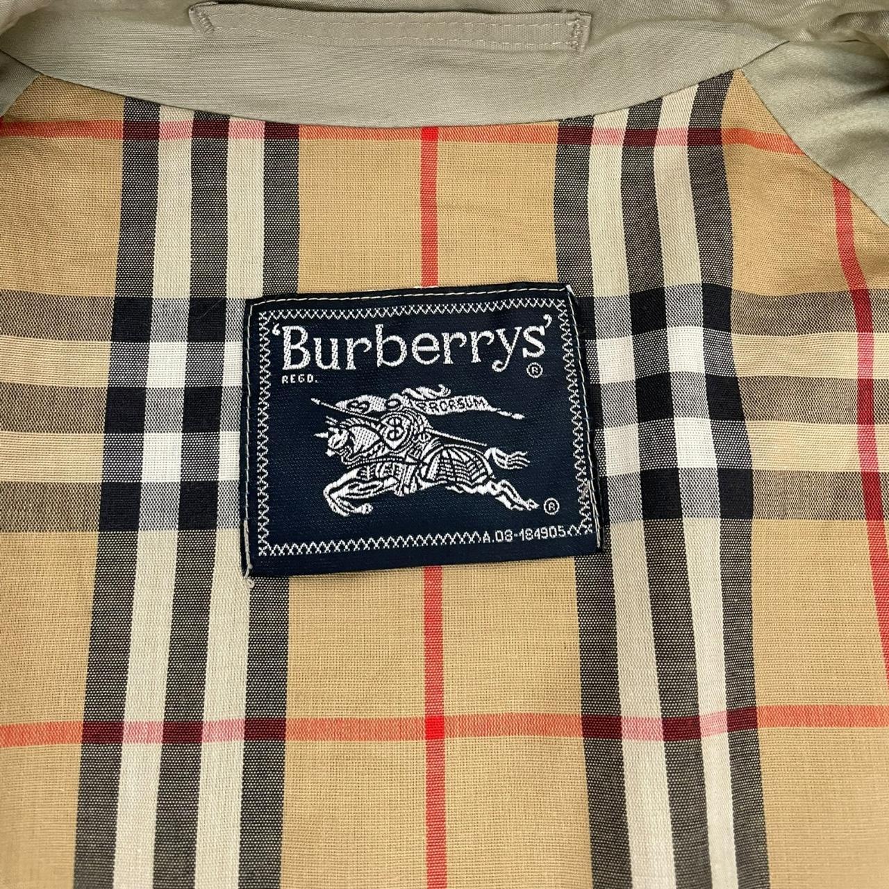 Vintage 90s Burberry Khaki Green Nova Check Single Breasted Trench Coat