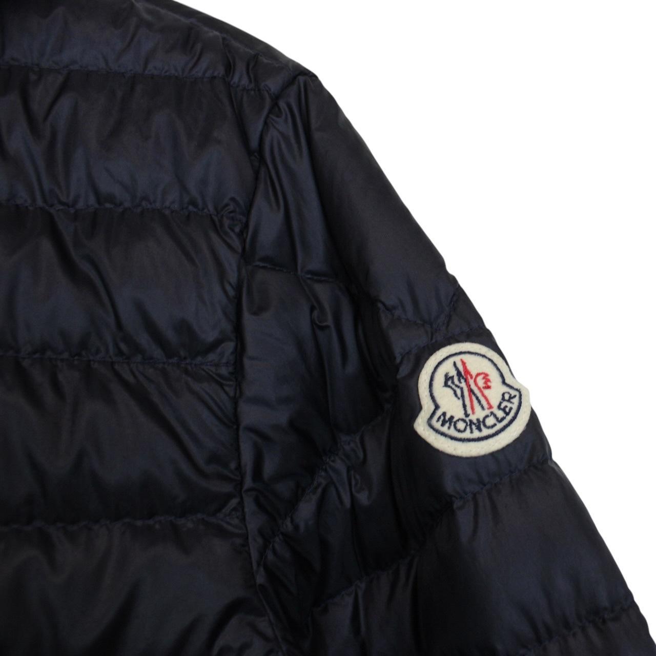 Moncler Giroux Navy Blue Longue Saison Hooded Down Jacket