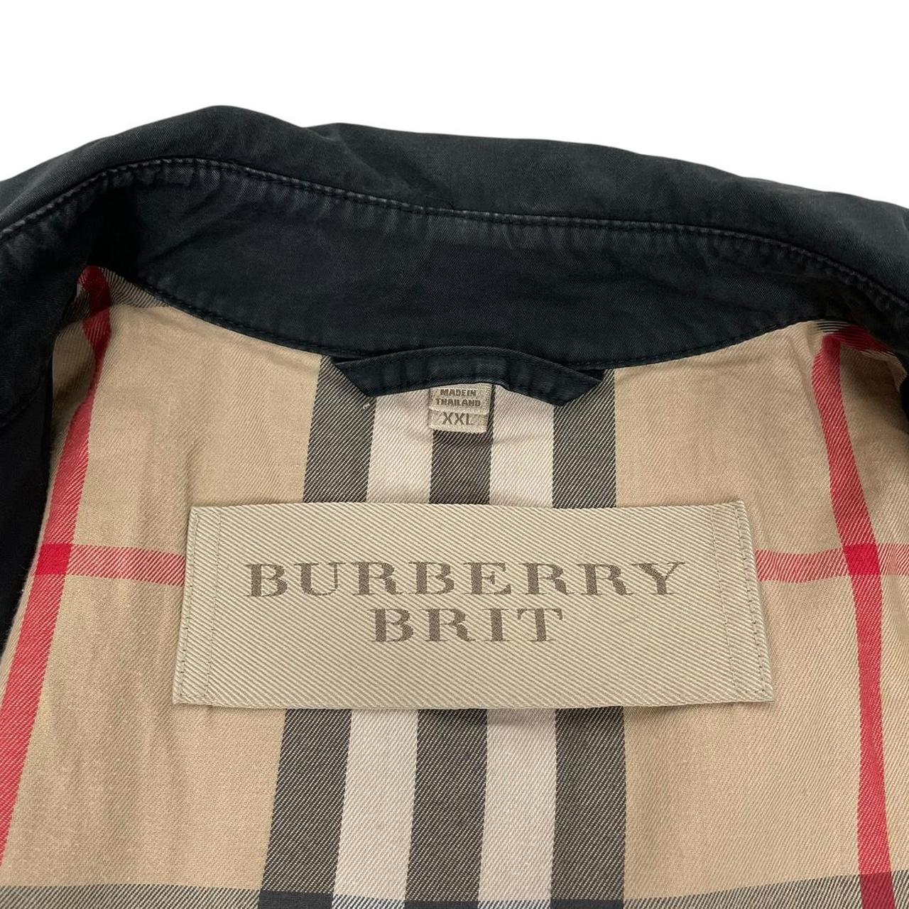 Burberry Brit Black Nova Check Double Breasted Belted Trench Coat