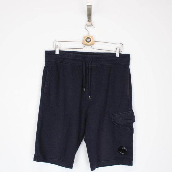 CP Company Navy Blue Cotton Lens Shorts
