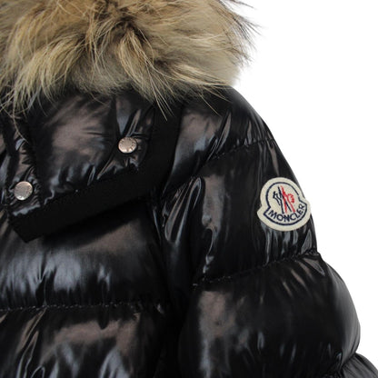 Moncler Armoise Black Full Zip Fur Hooded Down Jacket