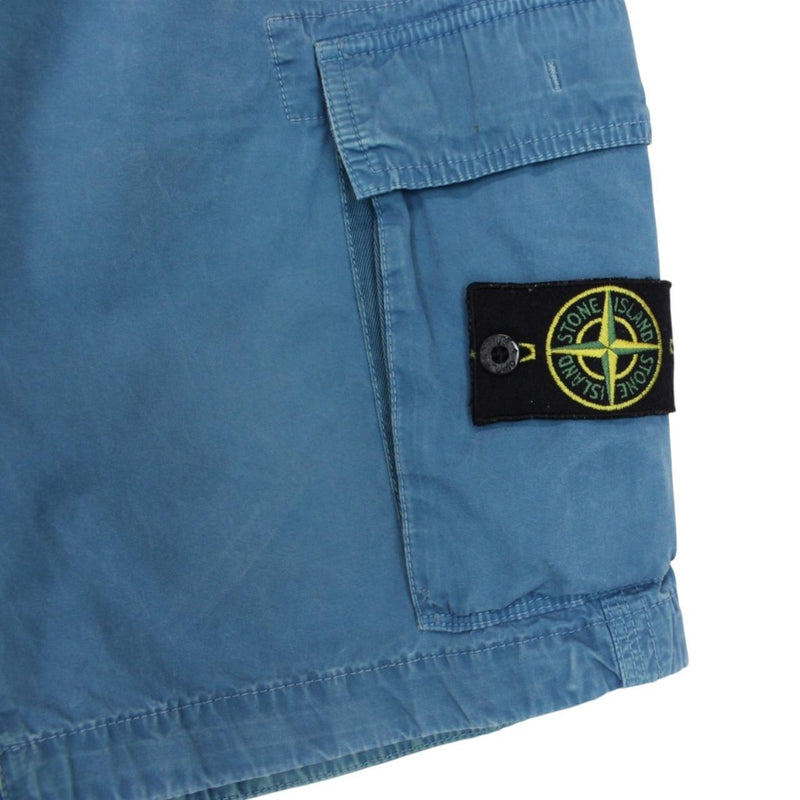 Stone Island SS 2015 Petrol Blue Bermuda Cotton Cargo Shorts
