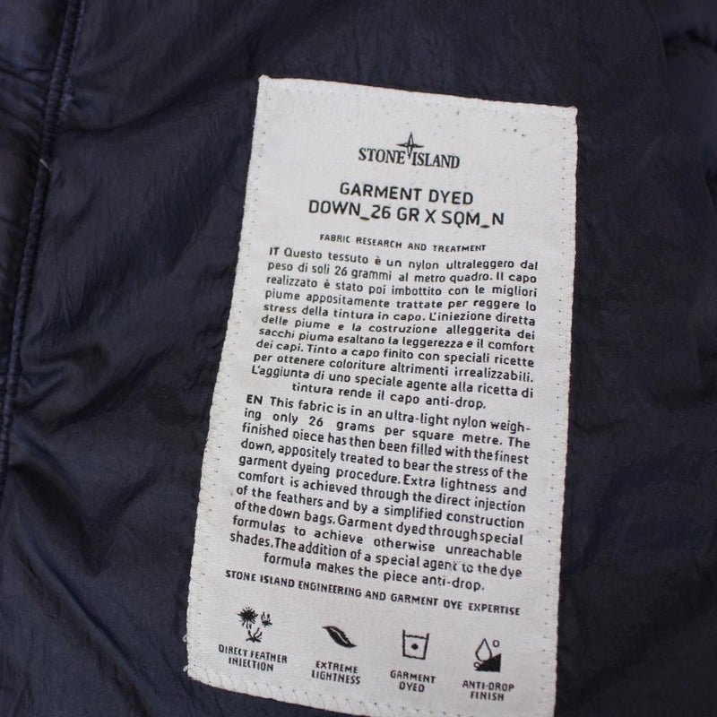 Stone Island AW 2015 Navy Blue Garment Dyed 26 GR x SQM_N Down Gilet