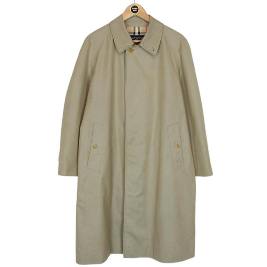 Vintage 90s Burberry Khaki Green Nova Check Single Breasted Trench Coat