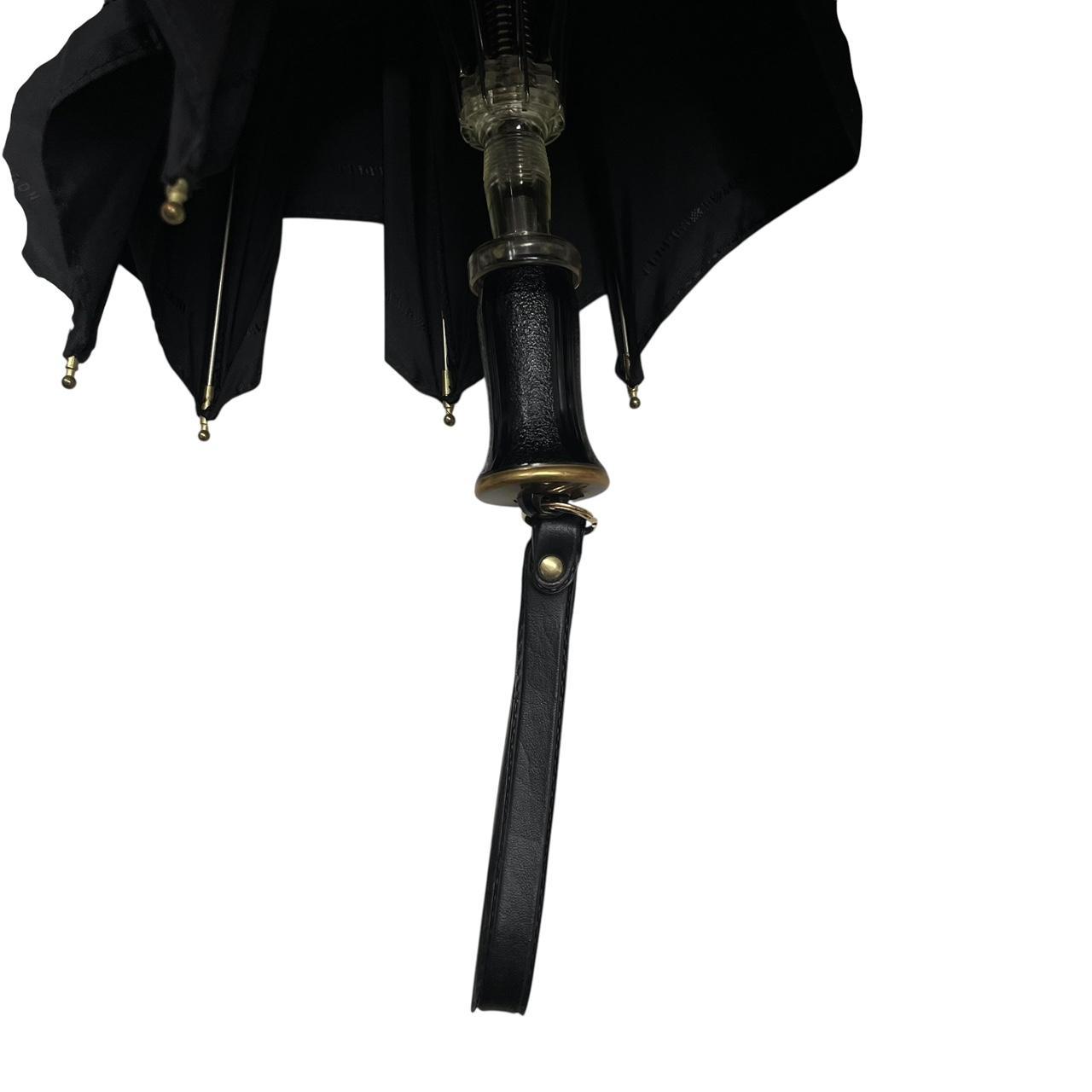 Vintage 80s Burberry Black Folding Umbrella with Nova Check Cover