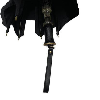 Vintage 80s Burberry Black Folding Umbrella with Nova Check Cover