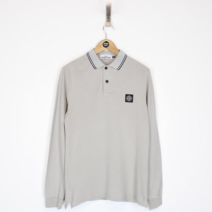 Stone Island AW 2016 Grey Long Sleeve Compass Polo Shirt