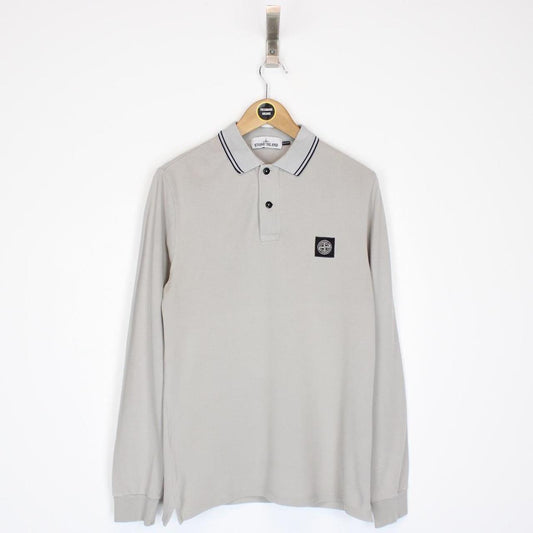 Stone Island AW 2016 Grey Long Sleeve Compass Polo Shirt