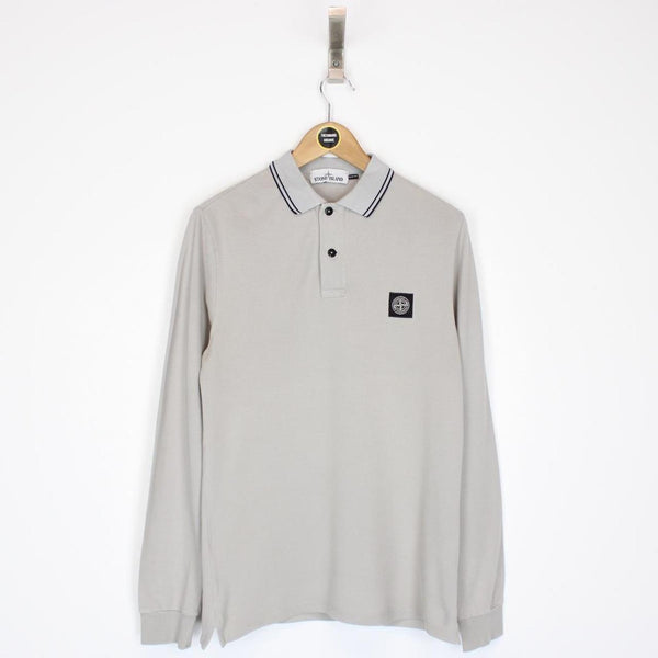 Stone Island AW 2016 Grey Long Sleeve Compass Polo Shirt