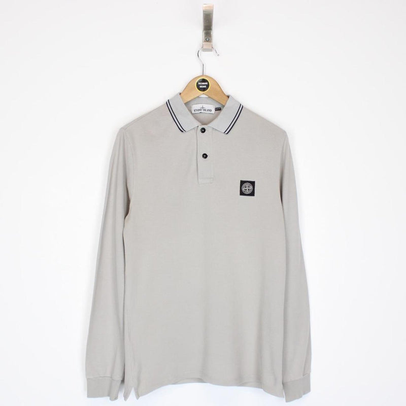 Stone Island AW 2016 Grey Long Sleeve Compass Polo Shirt