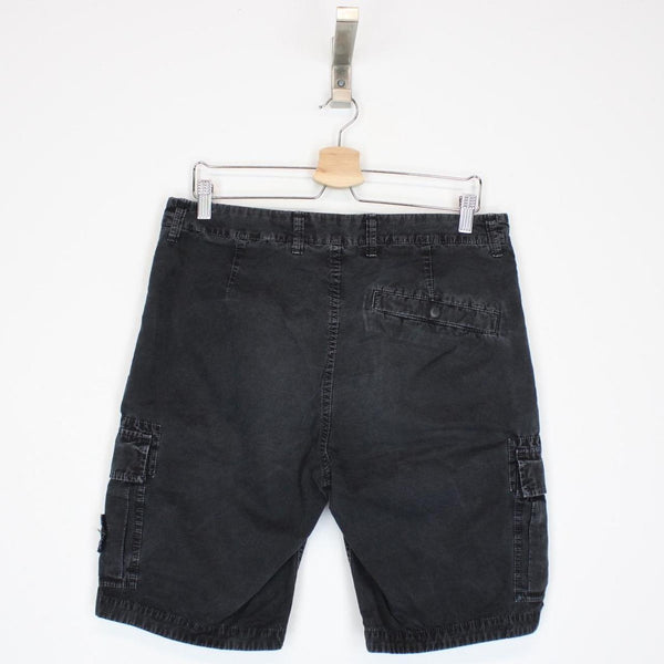 Stone Island SS 2022 Black Bermuda Cotton Cargo Shorts