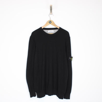 Stone Island SS 2018 Black Cotton Knit Sweatshirt Jumper