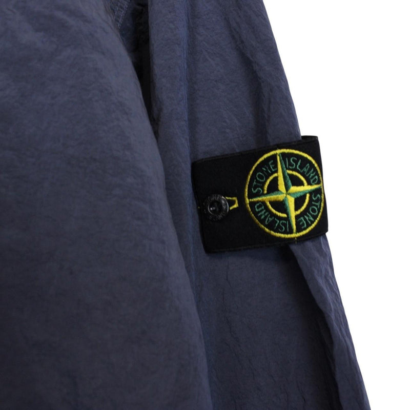 Stone Island AW 2024 Blue Full Zip Econyl Nylon Metal Overshirt Jacket