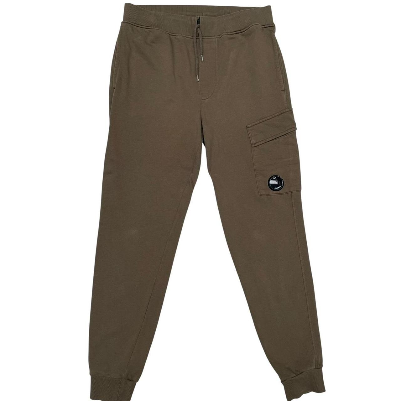 CP Company Khaki Green Goggle Lens Cotton Tracksuit Bottoms / Joggers