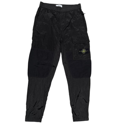 Stone Island SS 2019 Black RE-T Fit Nylon Cargo Trousers