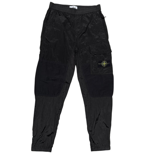 Stone Island SS 2019 Black RE-T Fit Nylon Cargo Trousers