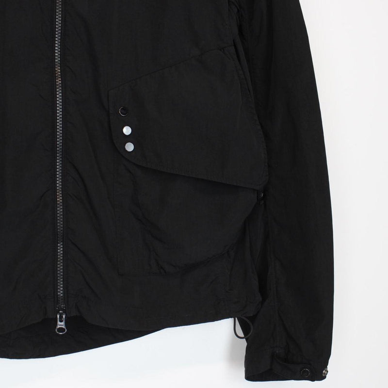 CP Company Black Full Zip Chrome Nylon Garment Dyed Goggle Jacket