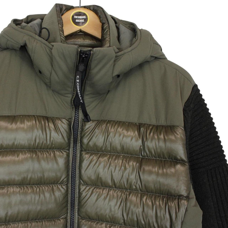 CP Company Pro Tek Khaki Green Wool and Nylon Hooded Down Goggle Jacket