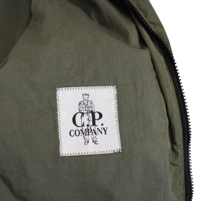 CP Company Khaki Green Chrome Nylon Garment Dyed Lens Overshirt Jacket