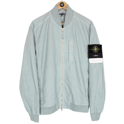 Stone Island SS 2023 Blue Cupro Cotton Twill-TC Bomber Jacket