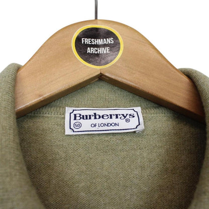 Vintage 90s Burberry Green Merino Wool Blend Knit Jumper