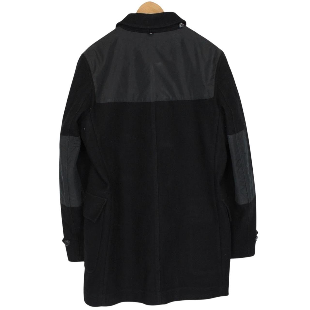 Burberry Black Nova Check Lined Wool Duffle Coat