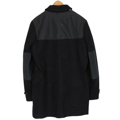 Burberry Black Nova Check Lined Wool Duffle Coat