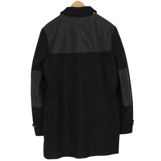 Burberry Black Nova Check Lined Wool Duffle Coat