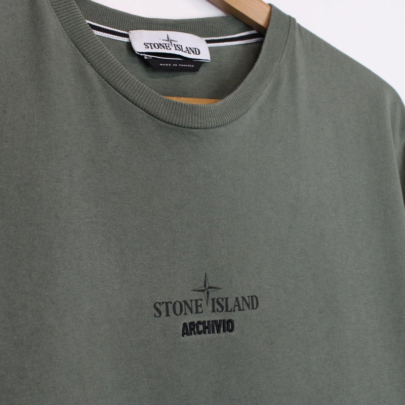 Stone Island Archivio AW 2021 Green Short Sleeve Print T-Shirt